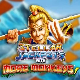 Stellar Jackpots with More Monkeys online game logo by Lightning Box Game on gransinocasinoo.com